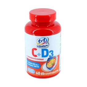   1X1 VITAMIN C-VITAMIN 500MG+D3+CSIPKEBOGYÓ RÁGÓTABLETTA NARANCS 60 DB